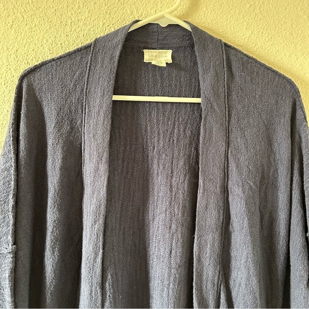Caslon Women’s Cardigan XS Blue Oversized Open Front Lagenlook Casual Boho - Picture 3 of 11